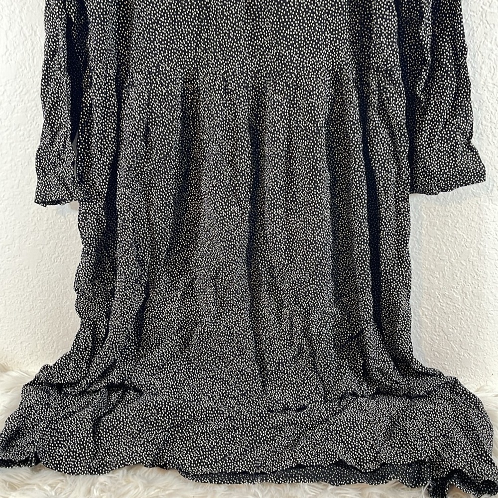H&M Black & White Polka Dot Cottagecore Long Sleeve Flowy Dress Size Small - Picture 3 of 8